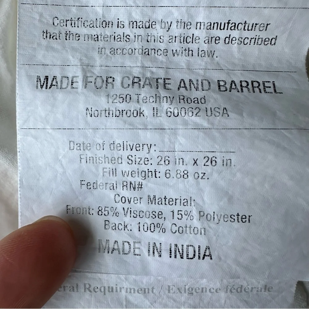 Crate&Barrel excellent no